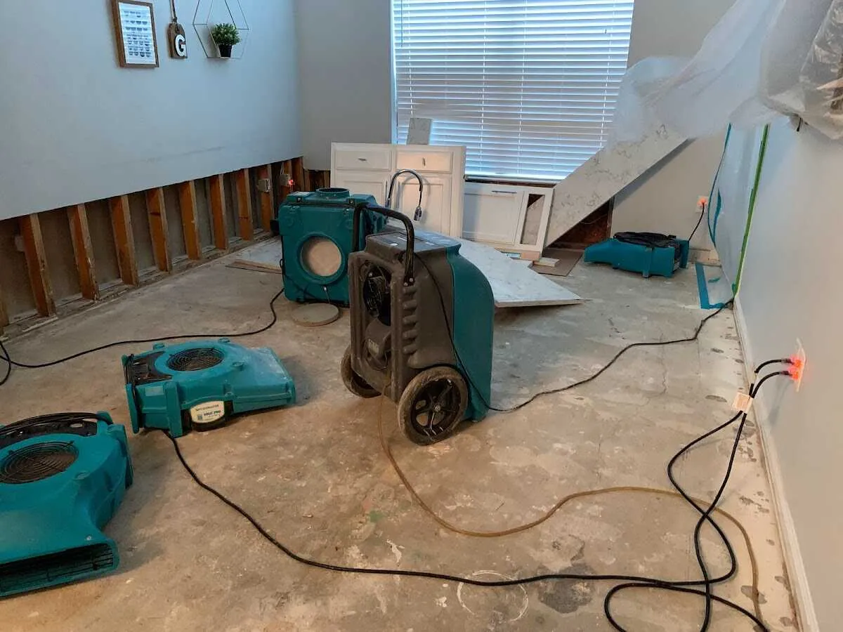 Dehumidifier in flood-cut room for Water Extraction & Removal in Orchard Park